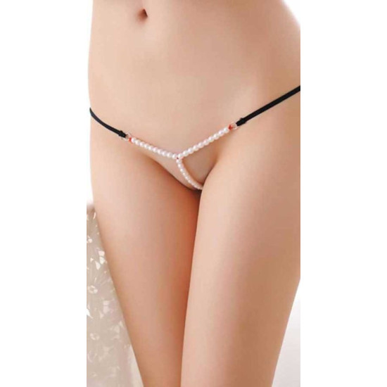 BEYAZ İNCİLİ SEXY G STRING TANGA - AKS-BKLT-10